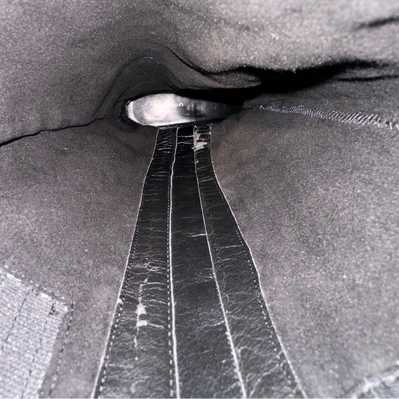 Calvin Klein Sleek Black Equestrian Riding Boots with Chrome Spur Heelbands sz 9 - Picture 8 of 9